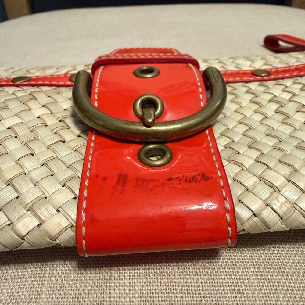 Coach SoHo Vintage Woven Straw Wristlet, No.A04K-4985